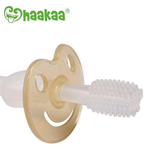 Haakaa Brosse à dents 360 en silicone - Boutique Planète Bébé