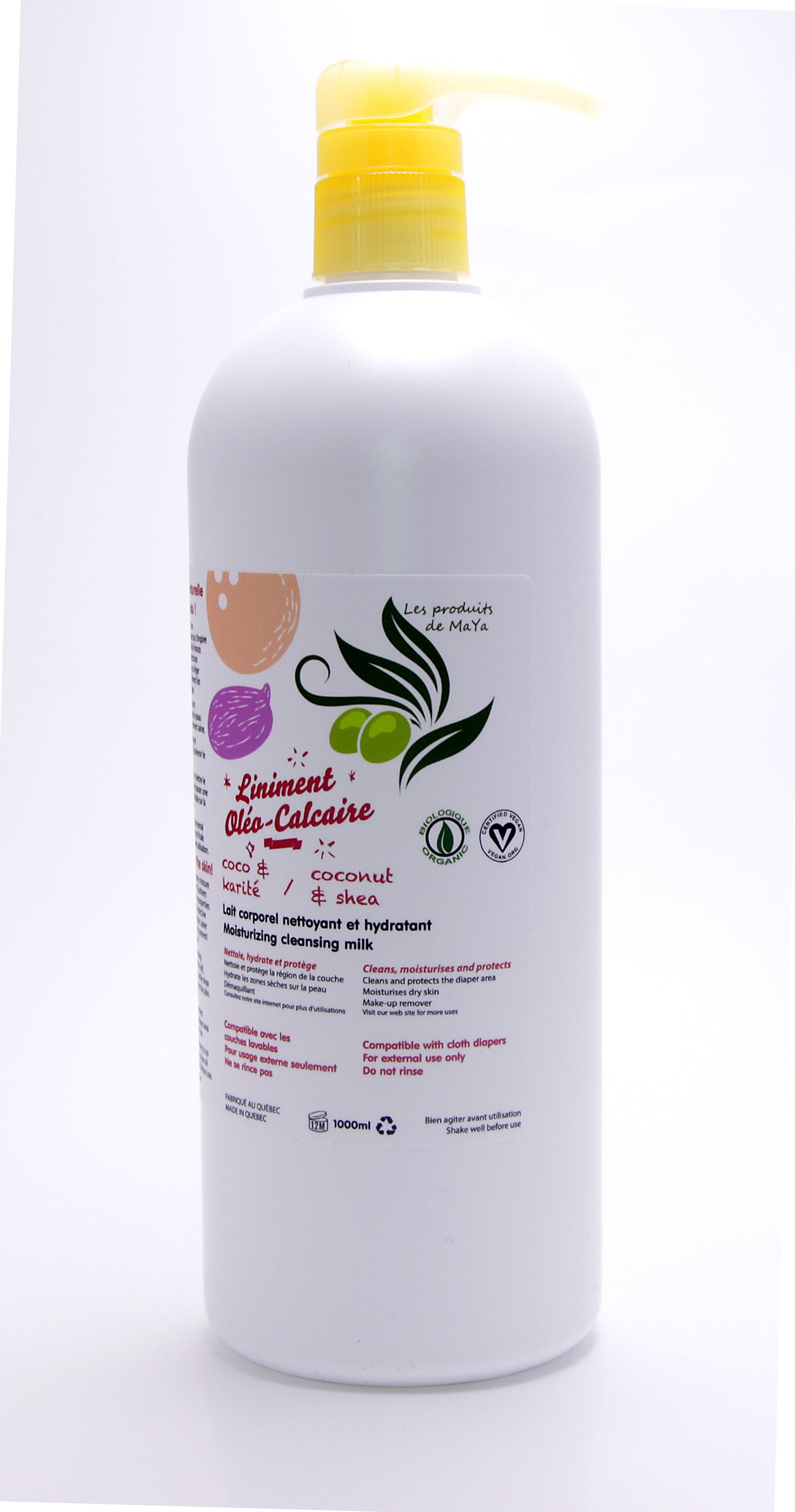 Les Produits de Maya Liniment Oléo-Calcaire Soins corporels Les Produits de Maya Coco &amp; Karité 1 litre  