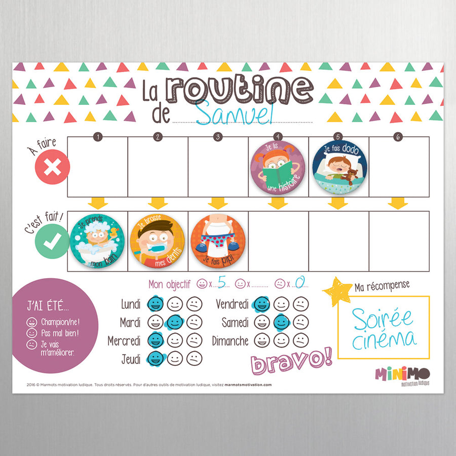 Minimo Tableau Ma routine quotidienne - Boutique Planète Bébé