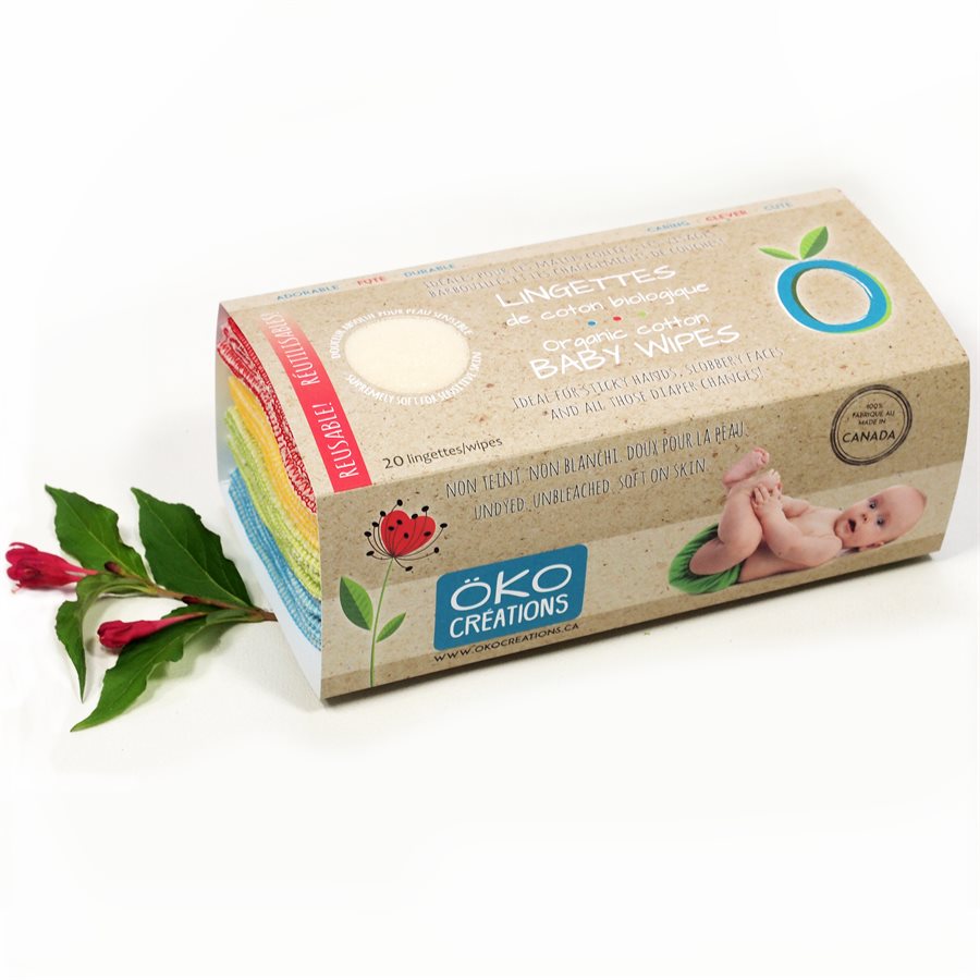 Öko Créations Lingettes de coton biologique - Boutique Planète Bébé